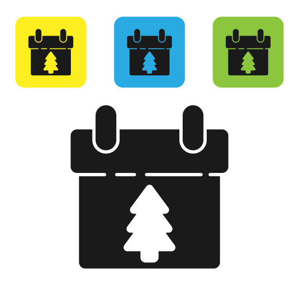 黑色日历图标孤立在白色背景上图片下载