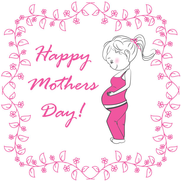 孕妇和粉红色的花架上的白色图片下载