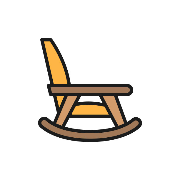 护理家的摇椅颜色平坦图片下载
