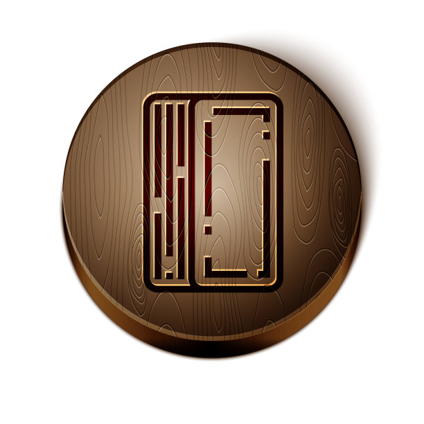 棕色线甲板扑克牌图标孤立上图片下载