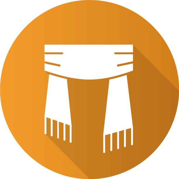 围巾平面设计长影子图标图片下载