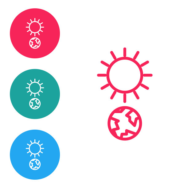 红色线至日图标孤立在白色上图片下载