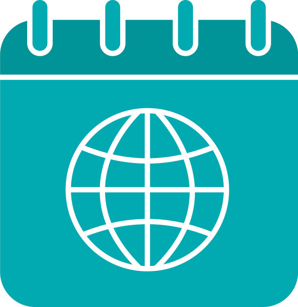 国际日历字形彩色图标图片下载