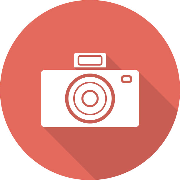 照片相机平面设计长阴影字形图标图片下载