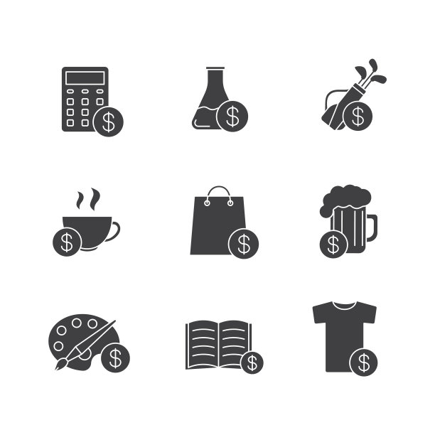 商业项目字形图标集图片下载