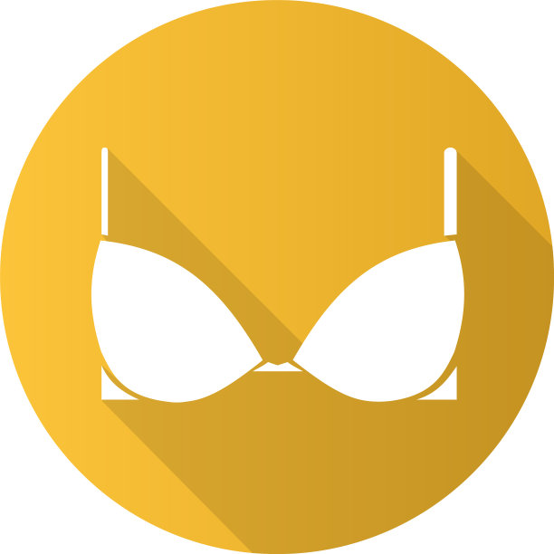 文胸平面设计长阴影字形图标图片下载