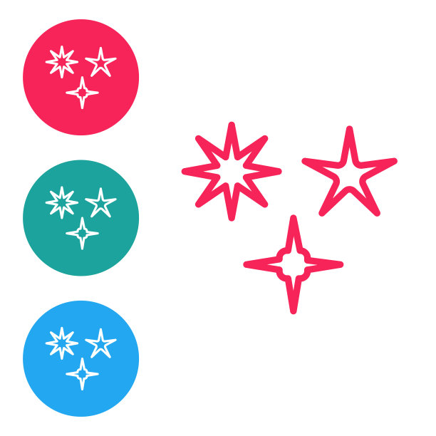 红色线落星图标孤立在白色图片下载