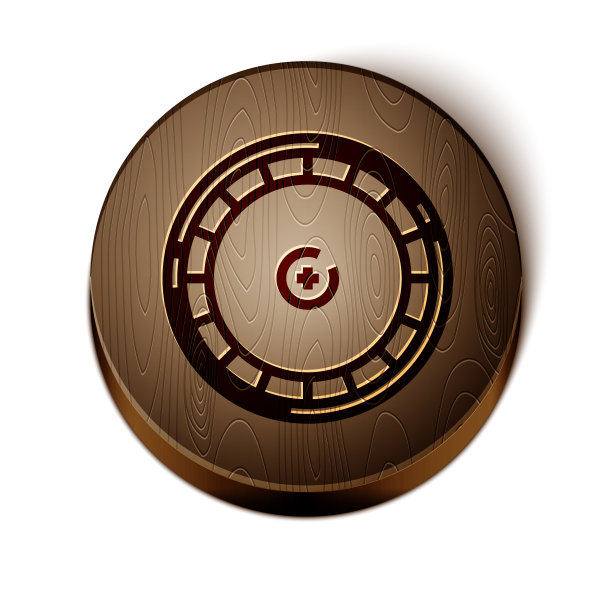 布朗线赌场轮盘赌轮图标孤立上图片下载