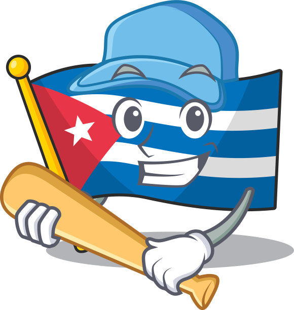 酷旗古巴卡通人物卷轴设计图片下载