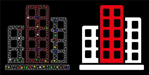 耀斑网网络城市图标与耀斑图片下载
