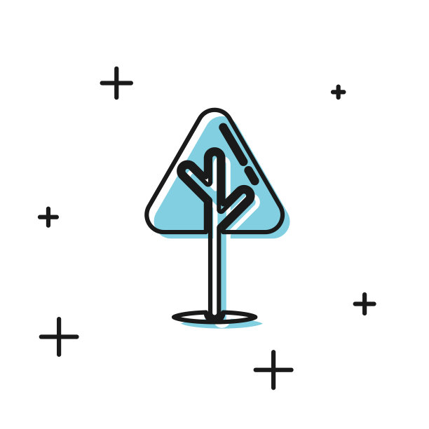 黑色圣诞树图标孤立在白色图片下载