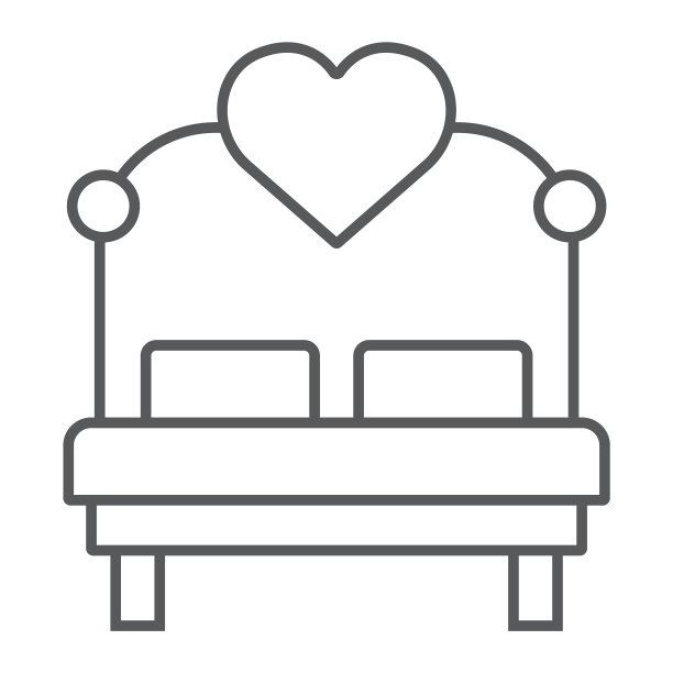 爱床与心细线相映成趣图片下载