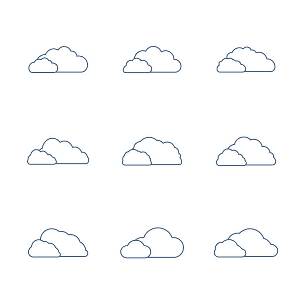 图标设置在线条风格的云图片下载