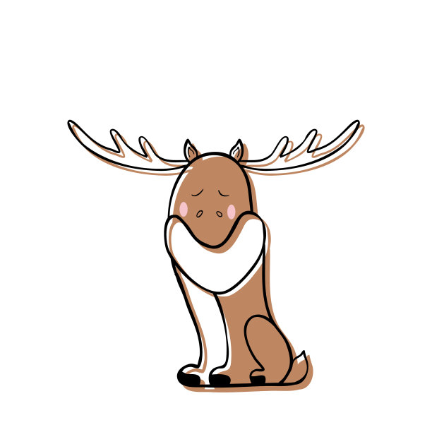 可爱的麋鹿主题与动物图片下载