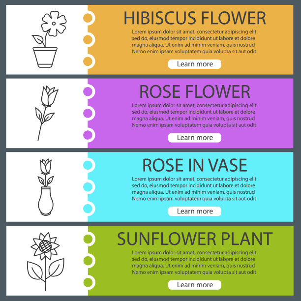花网横幅模板集图片下载