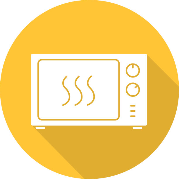 微波炉平面设计长影子图标图片下载