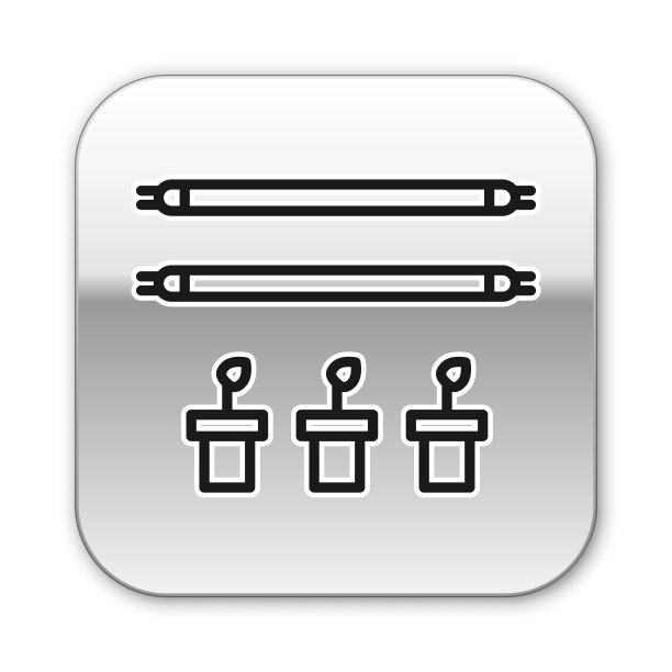 有灯泡和植物的黑线智能农场图片下载