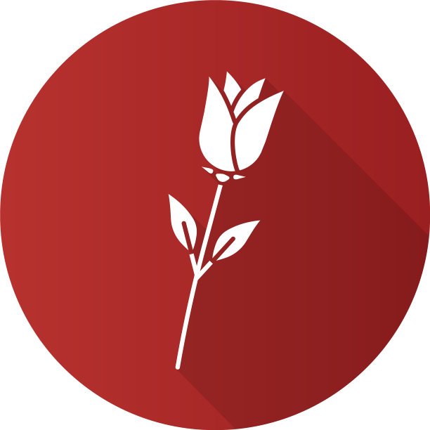 玫瑰平面设计长影字形图标图片下载