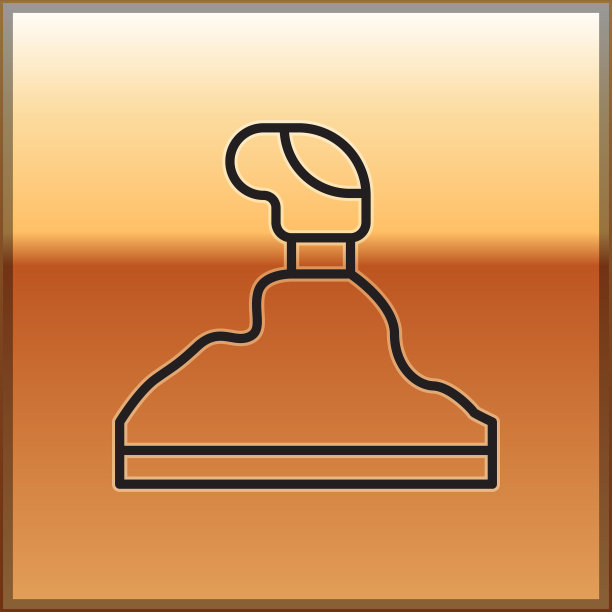 黑色线挡图标隔离在黄金上图片下载