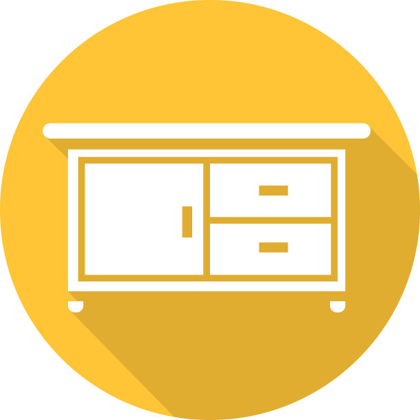 厨房台板设计长阴影字形图标图片下载