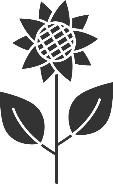 向日葵字形图标图片下载