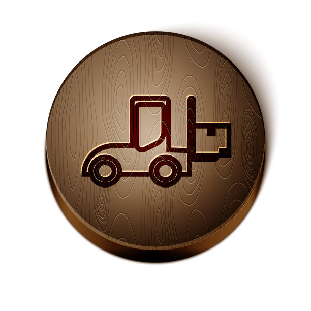 棕色线叉车图标孤立在白色图片下载