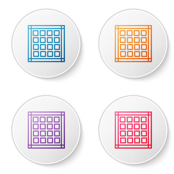 颜色线方格餐巾图标孤立在白色图片下载