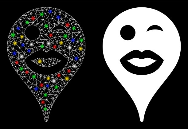 闪光网网络女士眨眼微笑地图标记图片下载