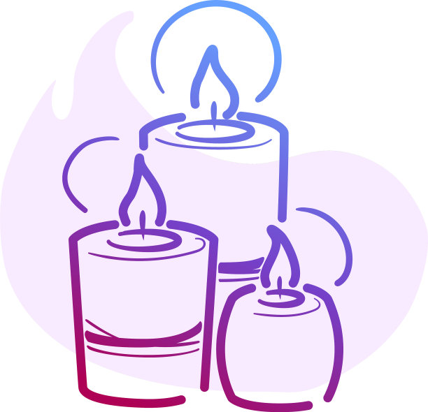 Line 3 candle spa for web social media设计图片下载