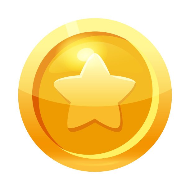 游戏金币带有星星标志的图标游戏图片下载