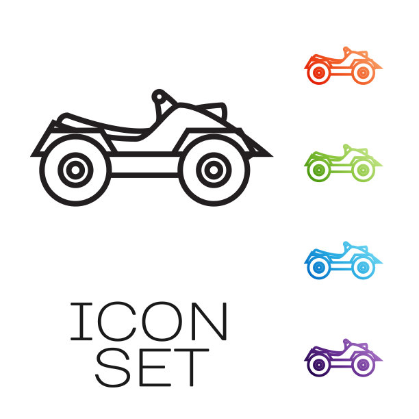 黑线所有地形车辆或全地形摩托车图片下载