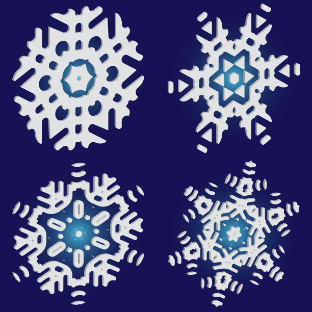 把圣诞纸雪花放在蓝色图片下载