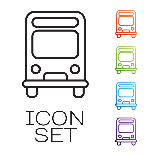 黑色线路总线图标隔离在白色背景上图片下载