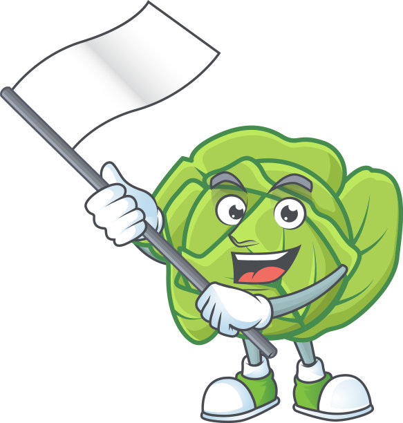 可爱的卷心菜卡通人物设计抱着图片下载