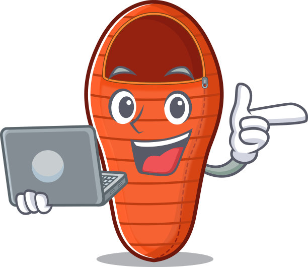 快乐微笑的睡袋卡通人物图片下载