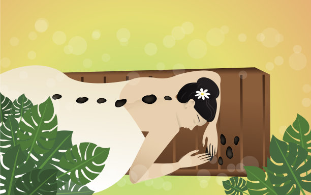 正在接受按摩治疗的女人身上有花图片下载