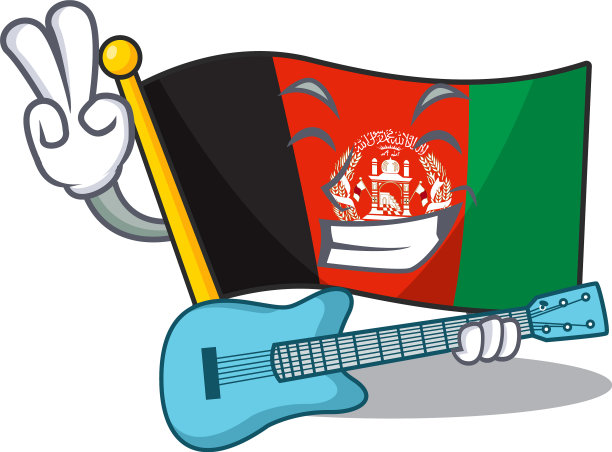 晚餐酷旗阿富汗卷轴卡通图片下载