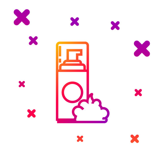 颜色线条剃须凝胶泡沫图标孤立在白色图片下载