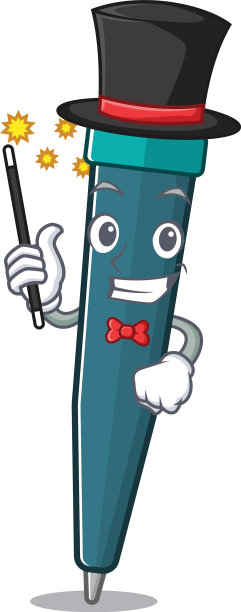 吉祥物以水笔卷轴表现为一种图片下载