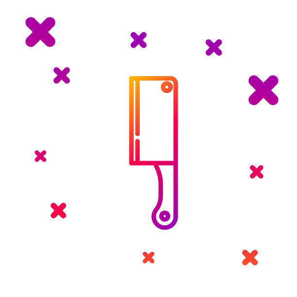 颜色线肉类切割机图标孤立在白色图片下载