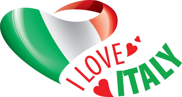 意大利国旗及题词图片下载