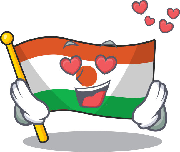 爱上可爱的国旗尼日尔卷轴卡通图片下载