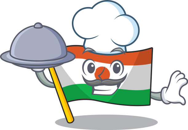 卡通图案的旗帜尼日尔卷轴作为厨师用图片下载