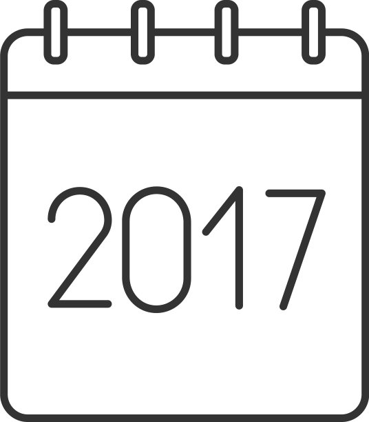 2017年度日历线性图标图片下载