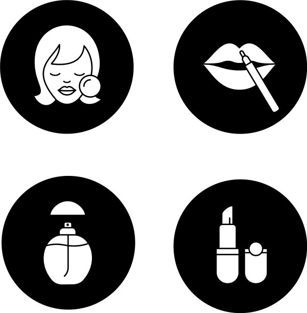 化妆品配件字形图标集图片下载