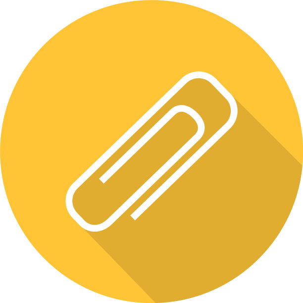 回形针平面设计长阴影字形图标图片下载