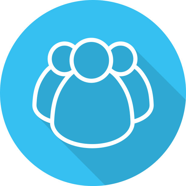 社区平面线性长阴影图标图片下载