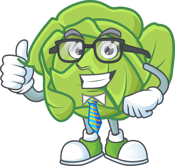 酷商人白菜卡通人物设计图片下载