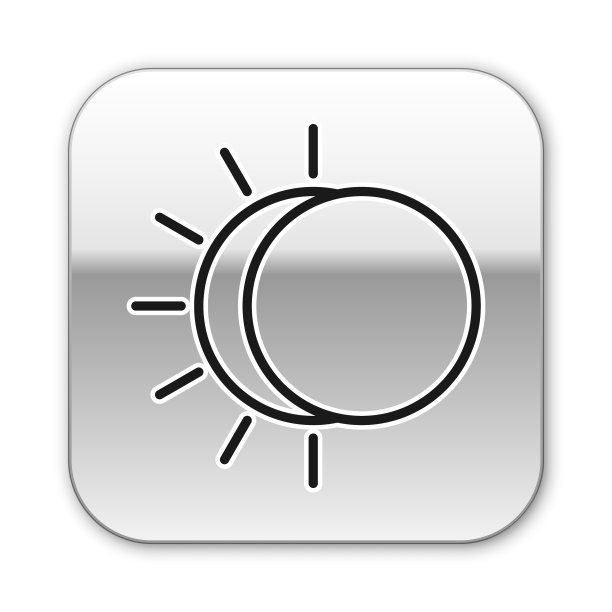 黑线日食太阳图标孤立上图片下载