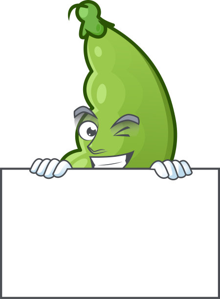 咧嘴笑蚕豆卡通人物风格隐藏图片下载